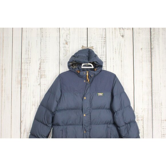 LL Bean Mountain Classic Down Parka Nautical Navy Size XL Tall - Picture 2 of 11